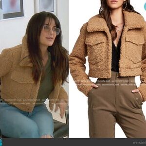 Women's Bardot Tan Sherpa Jacket size L